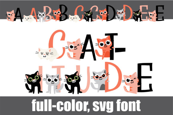 Catitude: The Full-Color Display Font with a Feline Twist