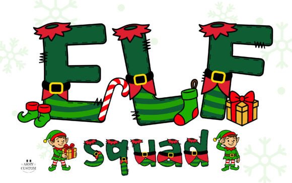 Elf Squad Green Stripes: A Festive Font for Holiday Crafts