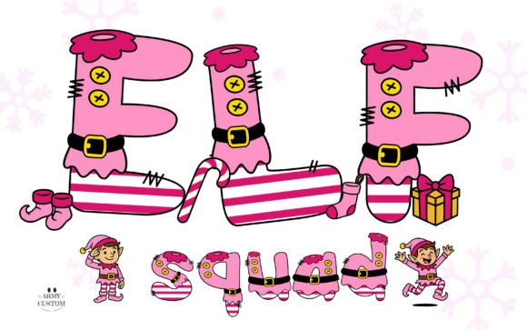 Elf Squad Pink: A Festive Display Font for Holiday Cheer