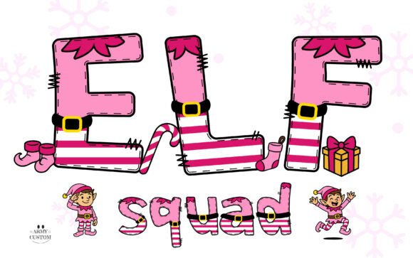 Elf Squad Pink Edition: A Festive Font for Holiday Projects
